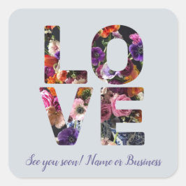 LOVE Valentijn Thema  Foto Floral Vierkante Sticker