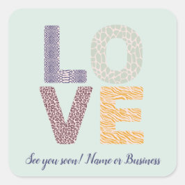 LOVE Valentijn Thema Foto Letters Vierkante Sticker