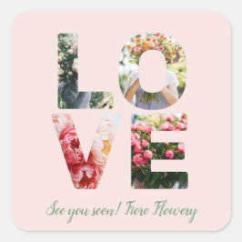 LOVE Valentijn Thema  Foto Letters Vierkante Sticker