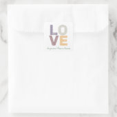 LOVE Valentijn Thema  Foto Letters Vierkante Sticker (Tas)
