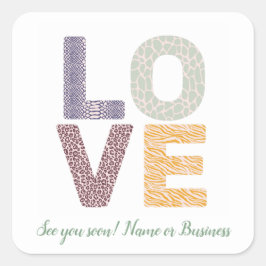 LOVE Valentijn Thema Foto Letters Vierkante Sticker