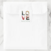 LOVE Valentijn Thema  Foto Letters Vierkante Sticker (Tas)