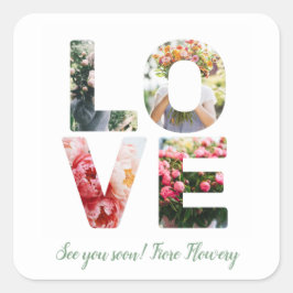 LOVE Valentijn Thema Foto Letters Vierkante Sticker