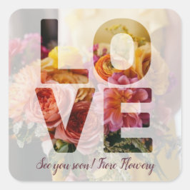 LOVE Valentijn Thema Transparante Overlay Foto Vierkante Sticker