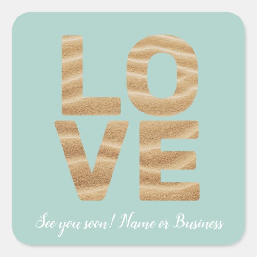 LOVE Valentijn Theme  Fotopatroon Vierkante Sticker (Voorkant)