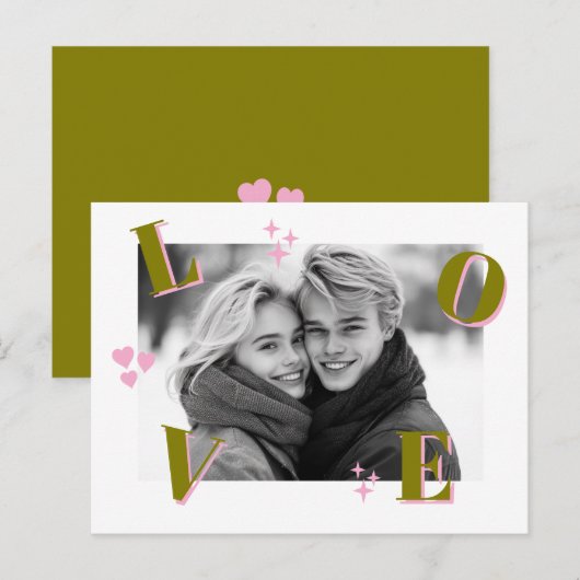 LOVE Valentijnsdag Aangepaste foto's Briefkaart (Voorkant / Achterkant)