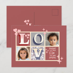 LOVE Valentijnsdag Aangepaste foto's Briefkaart