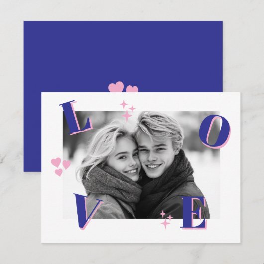  LOVE Valentijnsdag Aangepaste foto's Briefkaart (Voorkant / Achterkant)