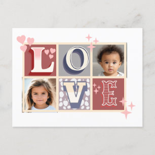 LOVE Valentijnsdag Aangepaste foto's Briefkaart