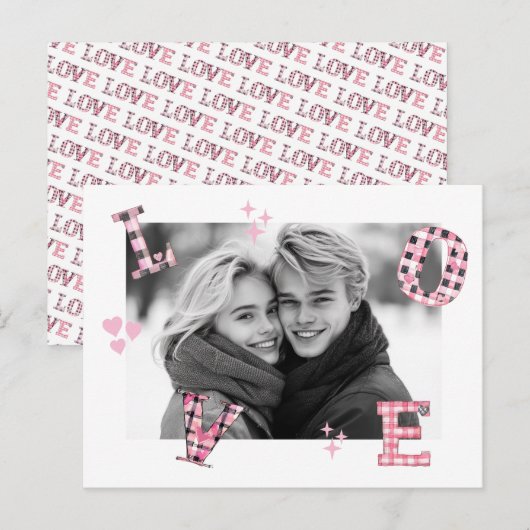 LOVE Valentijnsdag Aangepaste foto's Briefkaart (Voorkant / Achterkant)