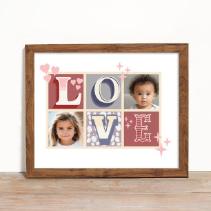  LOVE Valentijnsdag Aangepaste foto's Perfect Poster