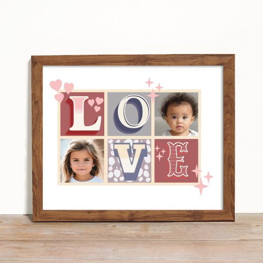  LOVE Valentijnsdag Aangepaste foto's Perfect Poster