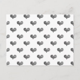 Love Valentijnsdag Black Heart Sketch Briefkaart