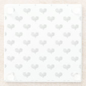 Love Valentijnsdag Black Heart Sketch Glazen Onderzetter (Achterkant)