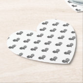 Love Valentijnsdag Black Heart Sketch Kartonnen Onderzetters (Gekanteld)