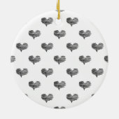Love Valentijnsdag Black Heart Sketch Keramisch Ornament (Achterkant)