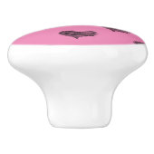 Love Valentijnsdag Black Heart Sketch Keramische Knop (Zijkant)