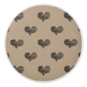 Love Valentijnsdag Black Heart Sketch Keramische Knop (Voorkant)