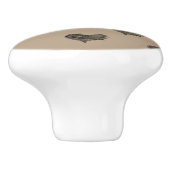 Love Valentijnsdag Black Heart Sketch Keramische Knop (Zijkant)