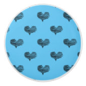 Love Valentijnsdag Black Heart Sketch Keramische Knop (Voorkant)