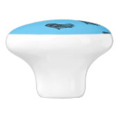 Love Valentijnsdag Black Heart Sketch Keramische Knop (Zijkant)