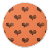 Love Valentijnsdag Black Heart Sketch Keramische Knop (Voorkant)