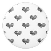 Love Valentijnsdag Black Heart Sketch Keramische Knop (Voorkant)