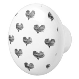 Love Valentijnsdag Black Heart Sketch Keramische Knop