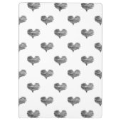 Love Valentijnsdag Black Heart Sketch Klembord (Achterkant)