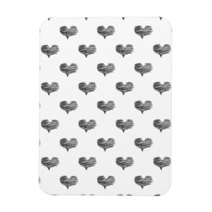 Love Valentijnsdag Black Heart Sketch Magneet