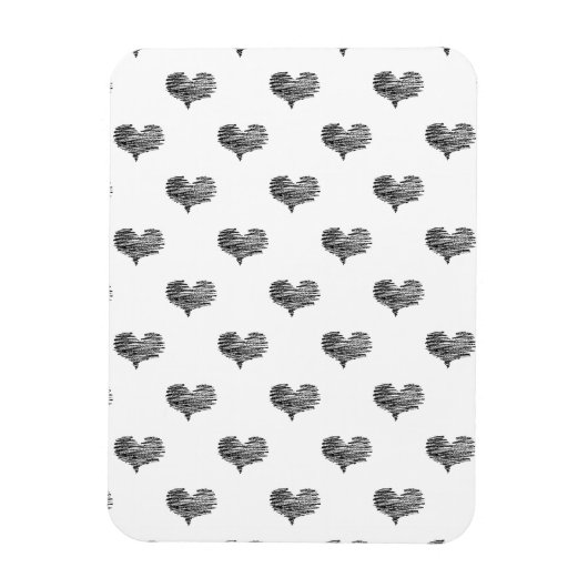 Love Valentijnsdag Black Heart Sketch Magneet (Verticaal)