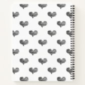 Love Valentijnsdag Black Heart Sketch Notitieboek (Achterkant)
