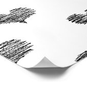 Love Valentijnsdag Black Heart Sketch Poster (Hoek)