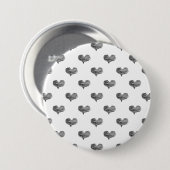 Love Valentijnsdag Black Heart Sketch Ronde Button 7,6 Cm (Voorkant /achterkant)