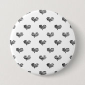 Love Valentijnsdag Black Heart Sketch Ronde Button 7,6 Cm (Voorkant)