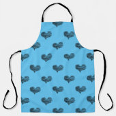 Love Valentijnsdag Black Heart Sketch Schort (Voorkant)