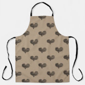 Love Valentijnsdag Black Heart Sketch Schort (Voorkant)