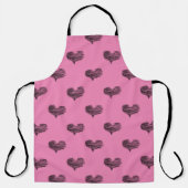 Love Valentijnsdag Black Heart Sketch Schort (Voorkant)