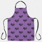 Love Valentijnsdag Black Heart Sketch Schort (Voorkant)