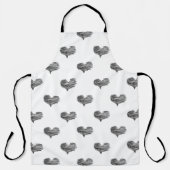 Love Valentijnsdag Black Heart Sketch Schort (Voorkant)