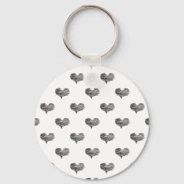 Love Valentijnsdag Black Heart Sketch Sleutelhanger