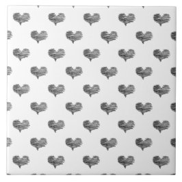 Love Valentijnsdag Black Heart Sketch Tegeltje