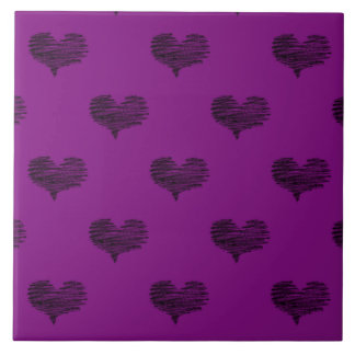 Love Valentijnsdag Black Heart Sketch Tegeltje
