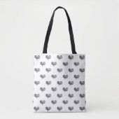 Love Valentijnsdag Black Heart Sketch Tote Bag (Voorkant)