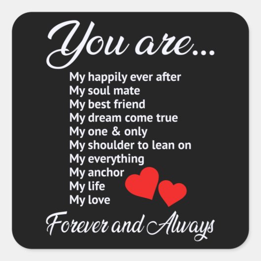 Love Valentijnsdag Couples Heart Funny Gift Idea Vierkante Sticker (Voorkant)