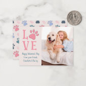 LOVE Valentijnsdag Custom Pet Dog Photo Classroom Notitiekaartje (Voorkant / Achterkant in situ)