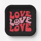 Love Valentijnsdag Groovy Funny Holiday Papieren Bordje (Voorkant)