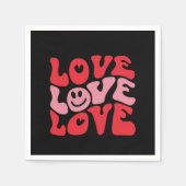 Love Valentijnsdag Groovy Funny Holiday Servet (Voorkant)