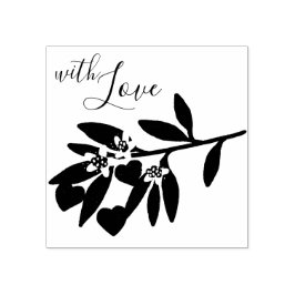 Love Valentijnsdag Hearts Branch Flowers Vakantie Rubberstempel