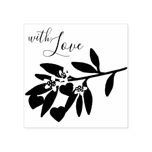 Love Valentijnsdag Hearts Branch Flowers Vakantie Rubberstempel (Afrduk)
